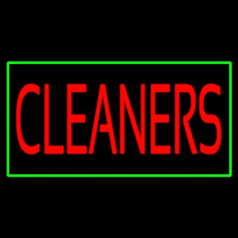 Red Cleaners Green Border Neonreclame