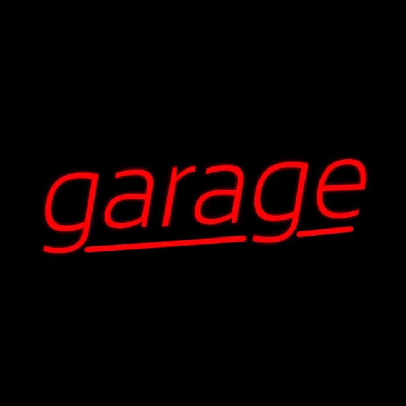 Red Cursive Garage Neonreclame