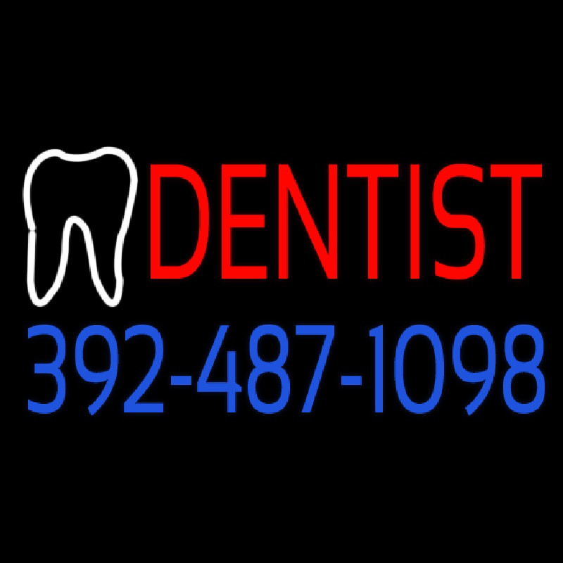 Red Dentist With Phone Number Neonreclame