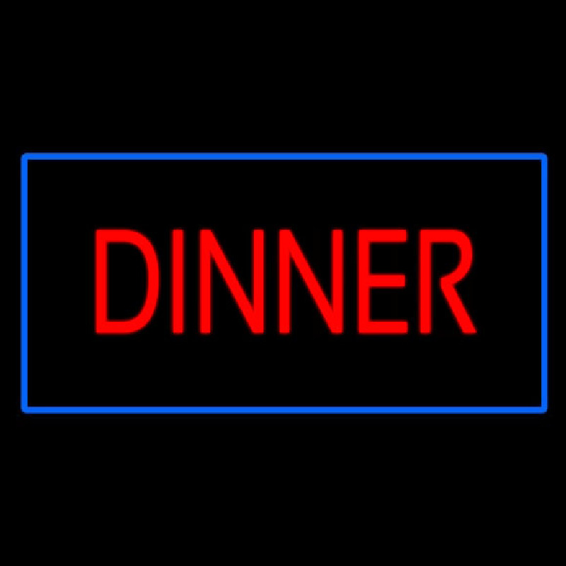 Red Dinner Rectangle Blue Neonreclame