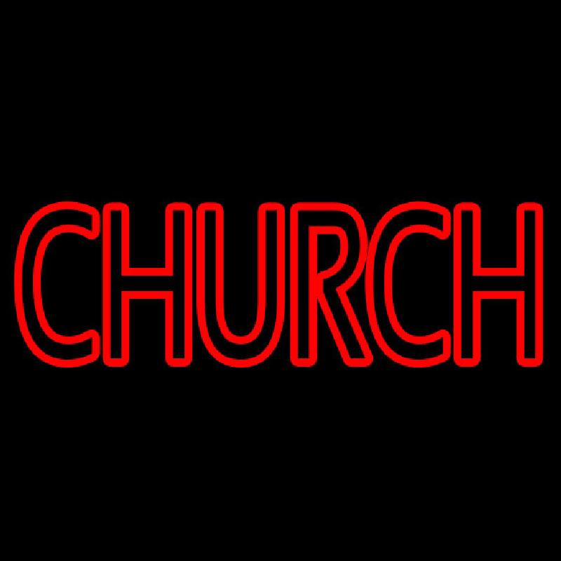 Red Double Stroke Church Neonreclame