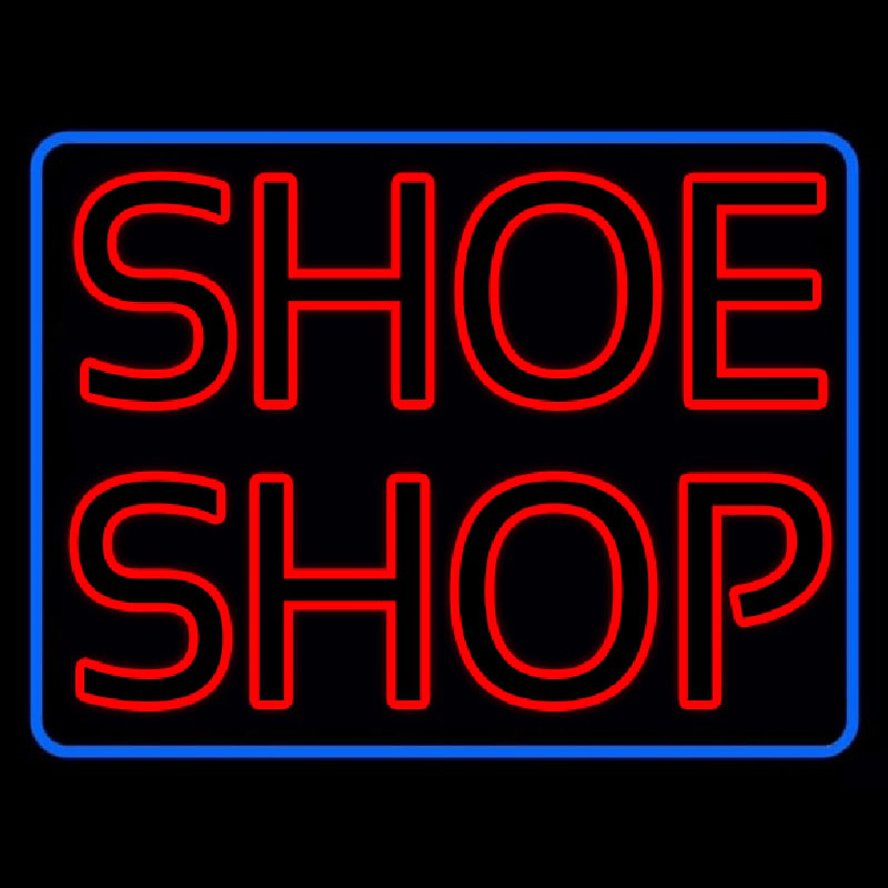 Red Double Stroke Shoe Shop Neonreclame