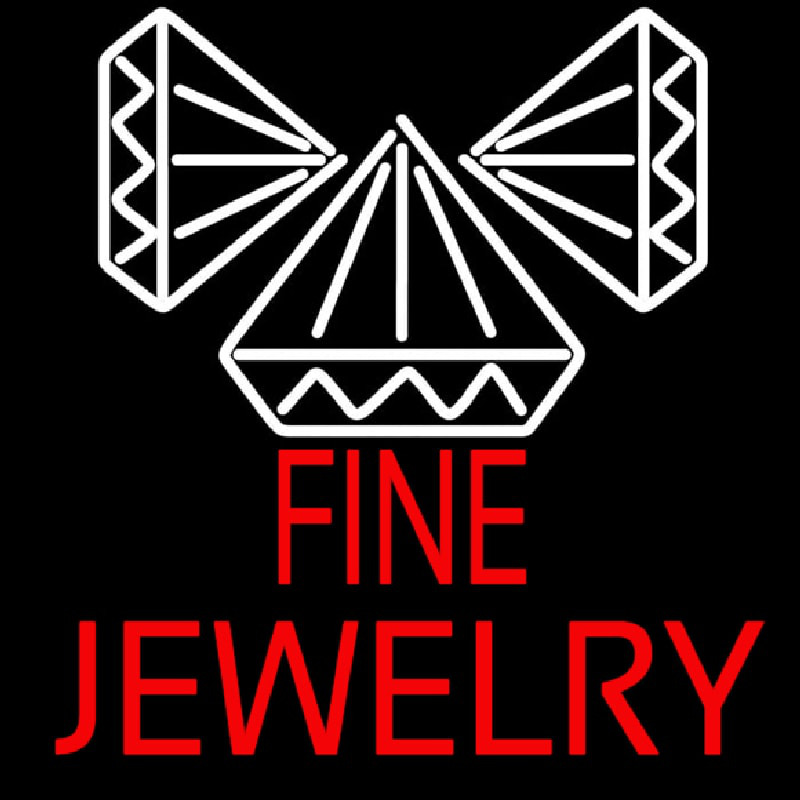 Red Fine Jewelry Block Neonreclame