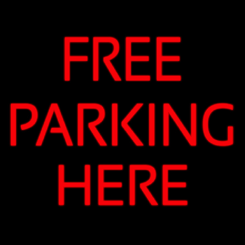 Red Free Parking Neonreclame