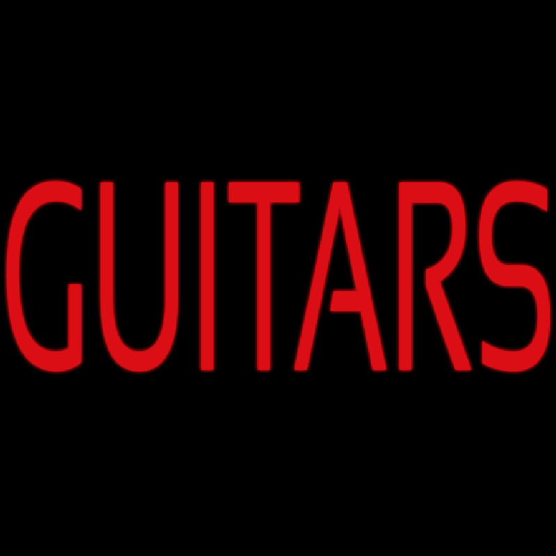 Red Guitar Block Neonreclame