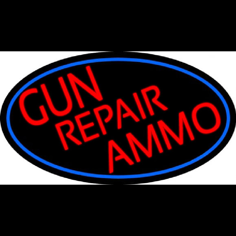 Red Gun Repair Ammo Neonreclame