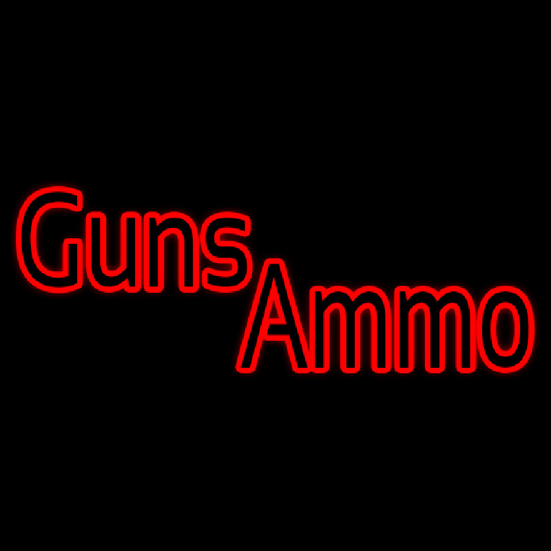 Red Guns Ammo Neonreclame