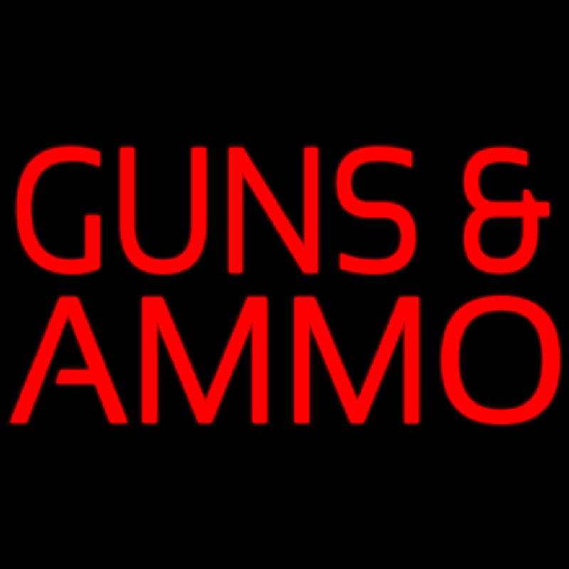 Red Guns And Ammo Block Neonreclame