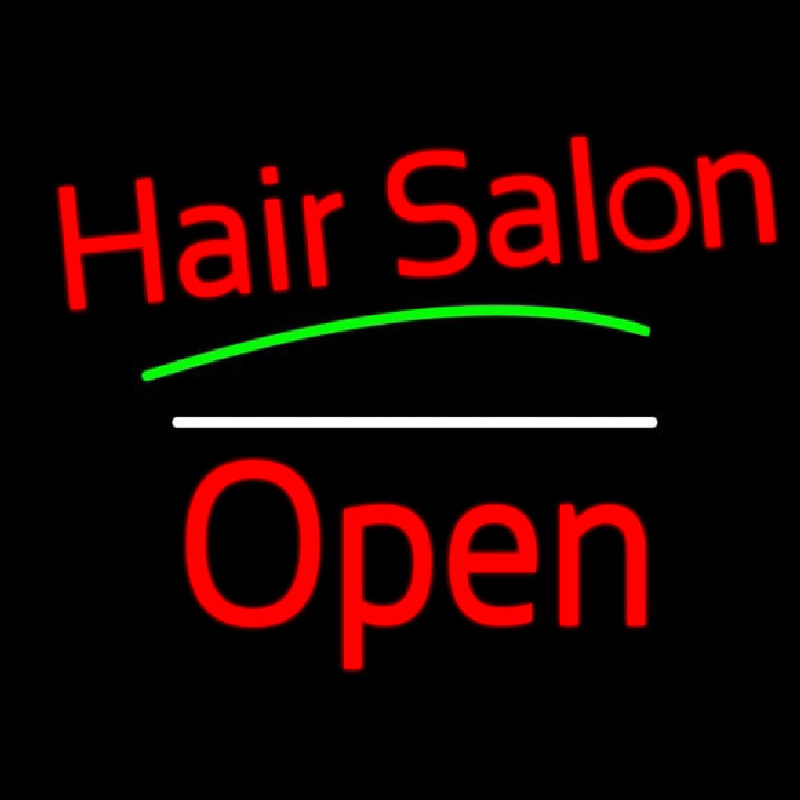 Red Hair Salon Open White Line Neonreclame