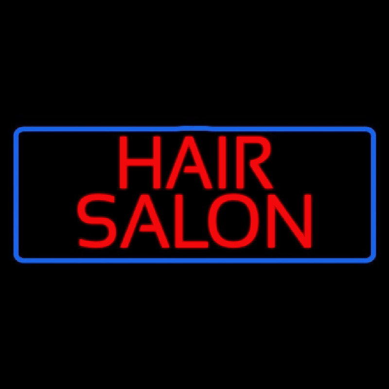 Red Hair Salon With Blue Border Neonreclame