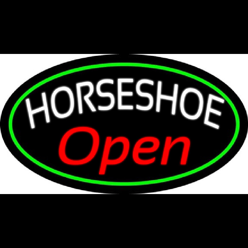 Red Horseshoe Open Neonreclame