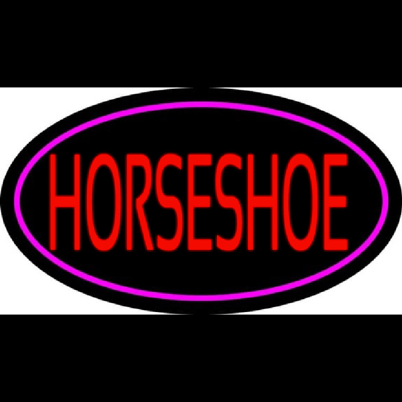 Red Horseshoe With Border Neonreclame