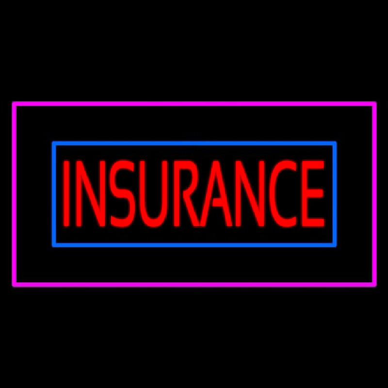 Red Insurance Blue And Pink Border Neonreclame