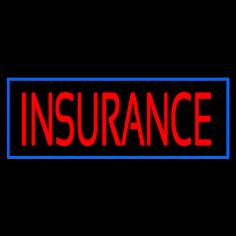 Red Insurance Blue Border Neonreclame