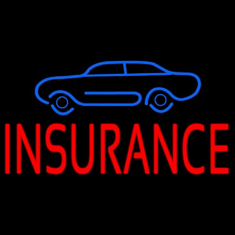 Red Insurance Car Logo Neonreclame