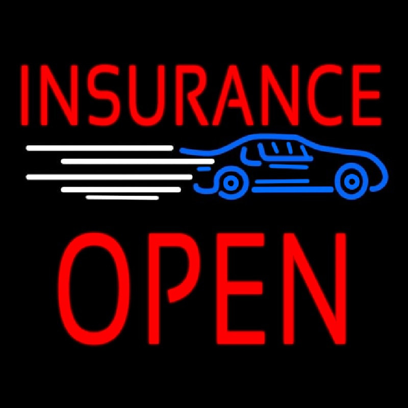 Red Insurance Open Block Car Logo Neonreclame