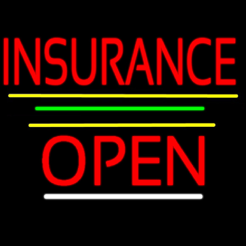 Red Insurance Open Yellow Line Neonreclame