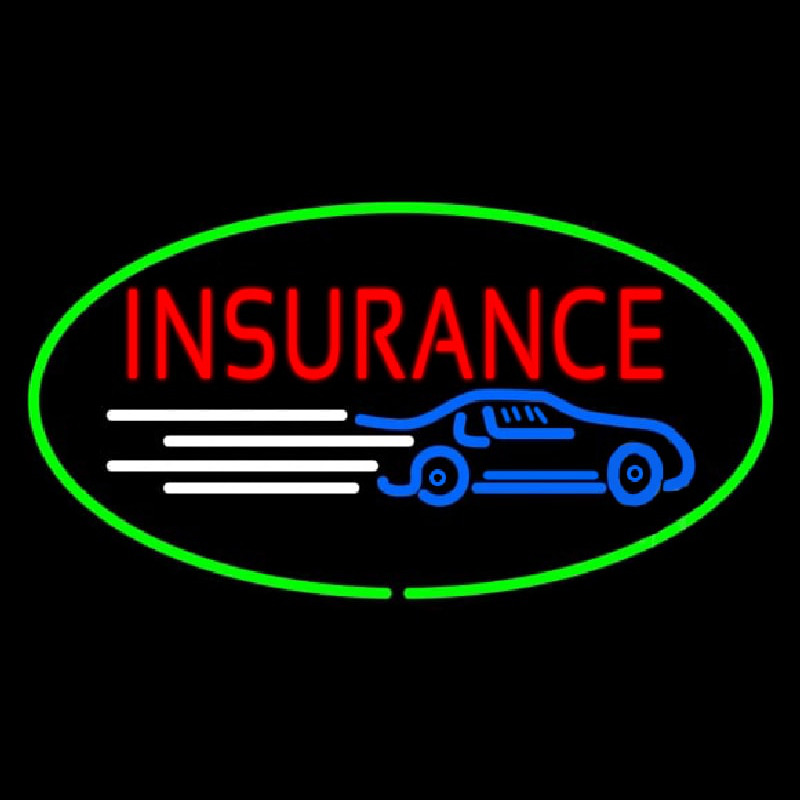 Red Insurance Oval Green Neonreclame