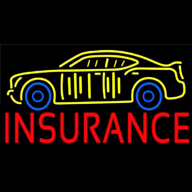 Red Insurance Yellow Car Logo Neonreclame