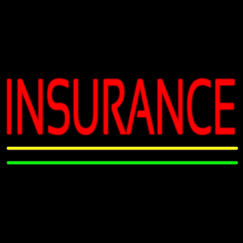 Red Insurance Yellow Green Lines Neonreclame