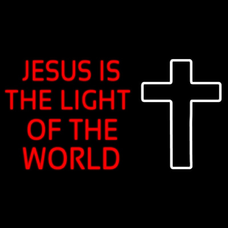 Red Jesus Is The Light Of The World Neonreclame