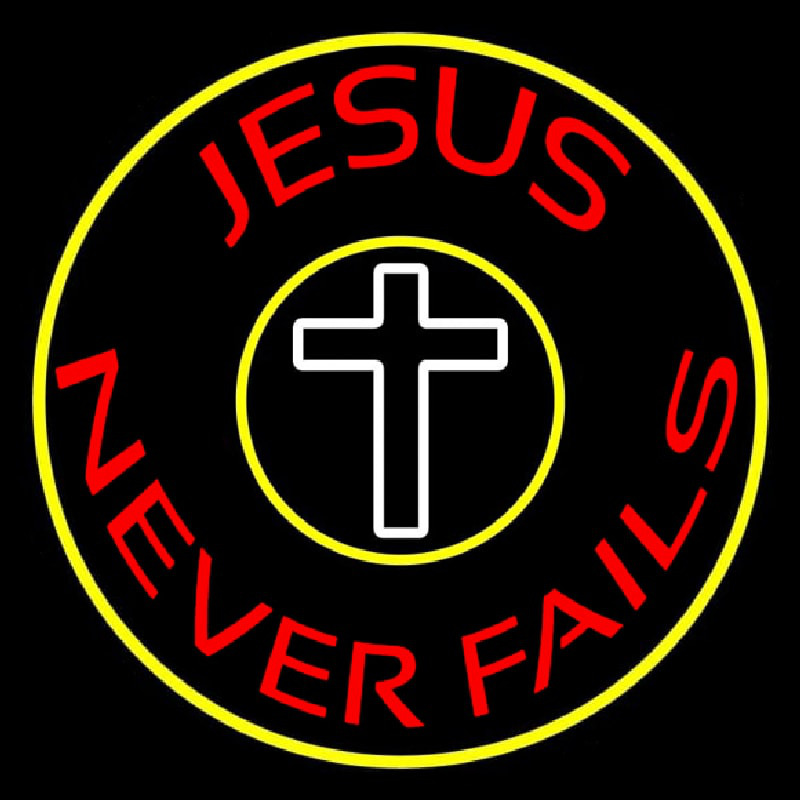 Red Jesus Never Fails With Border Neonreclame