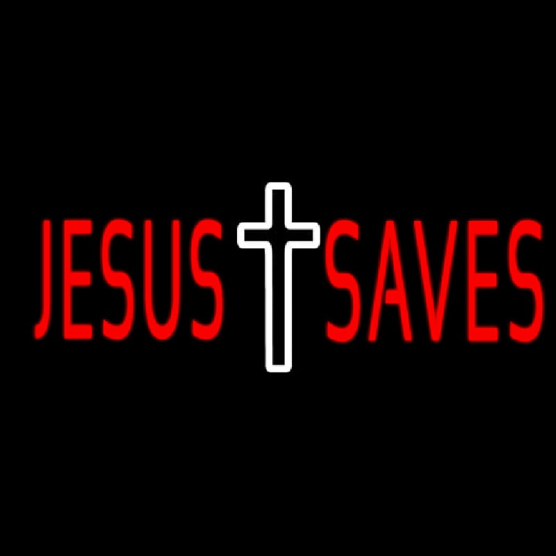 Red Jesus Saves Neonreclame