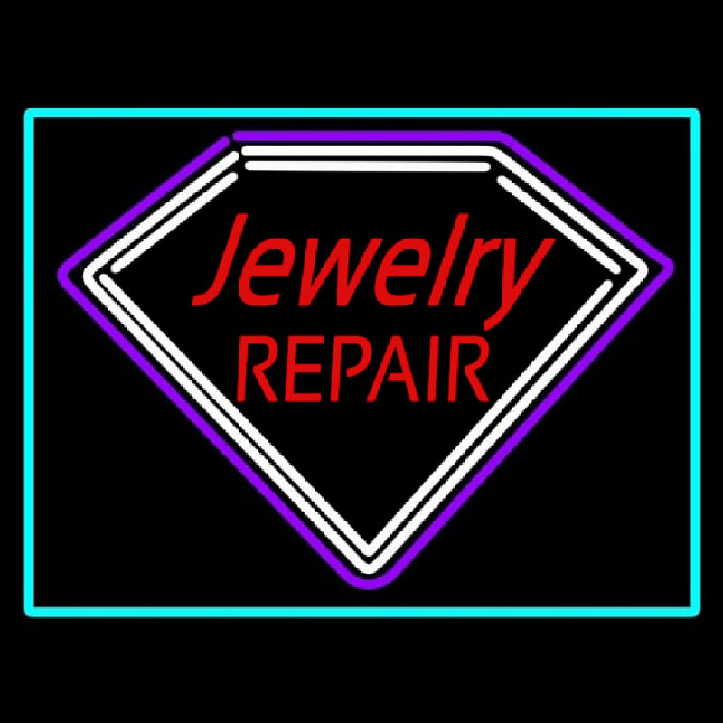 Red Jewelry Repair Turquoise Border Neonreclame