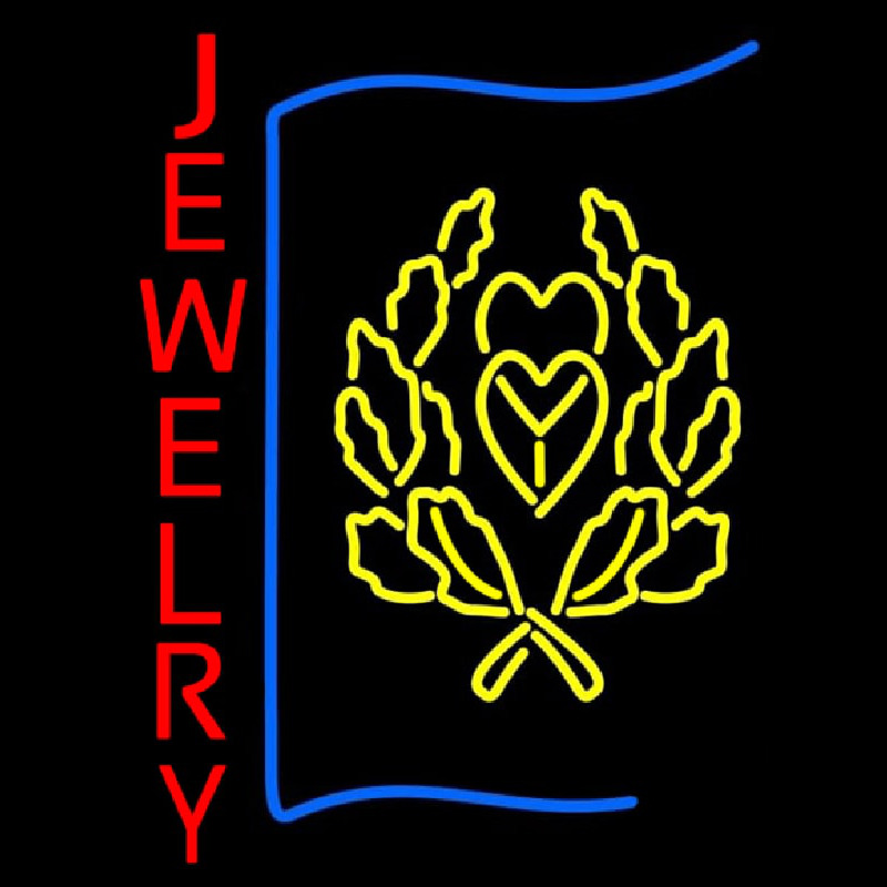 Red Jewlery Block Logo Neonreclame