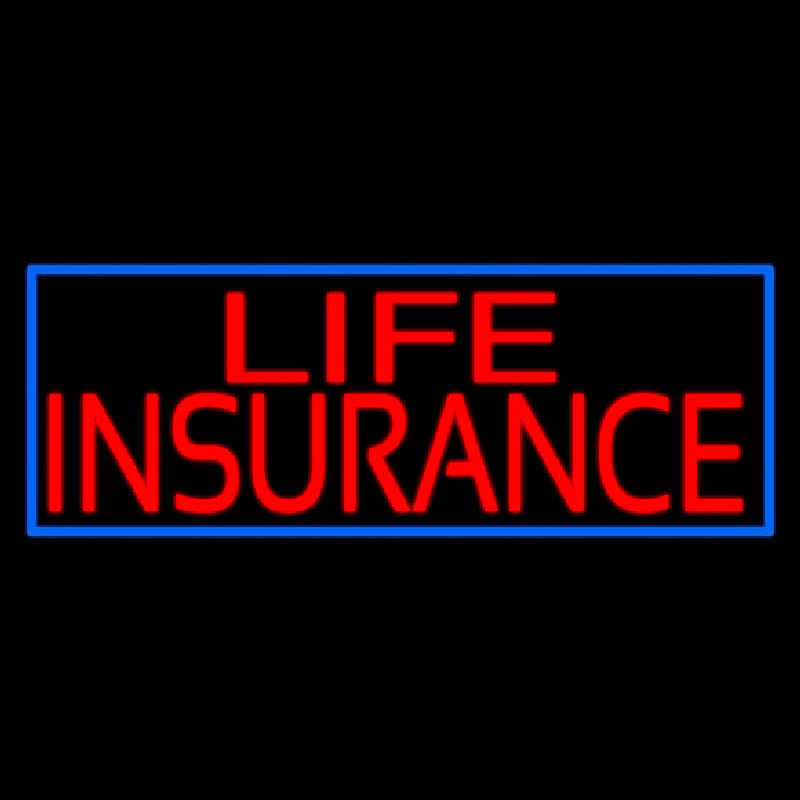 Red Life Insurance Blue Border Neonreclame