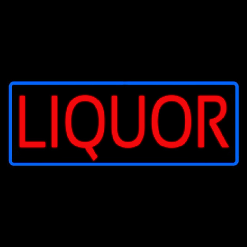 Red Liquor Blue Border Neonreclame