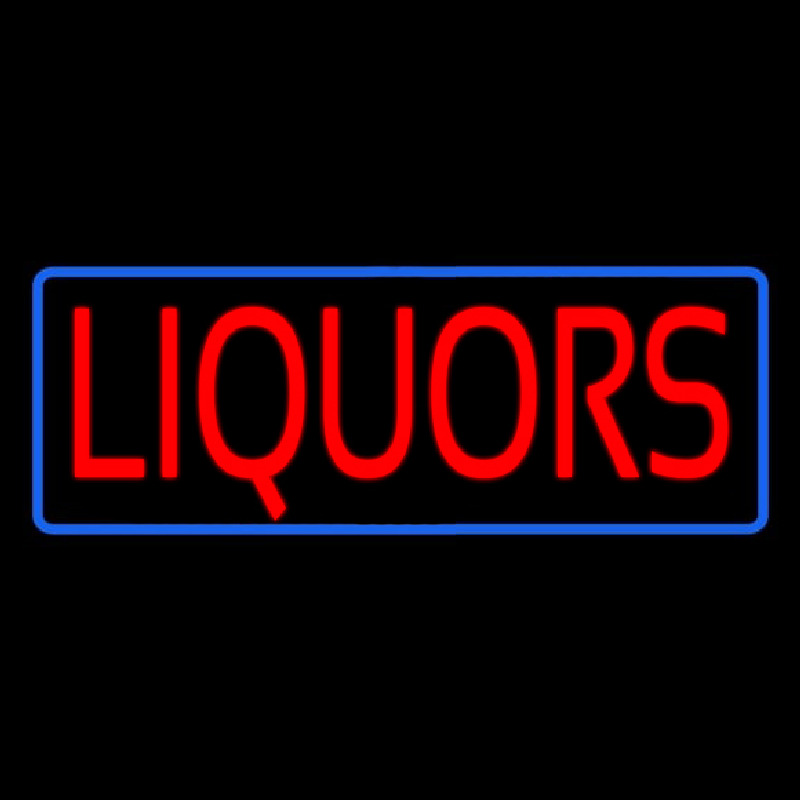 Red Liquors Blue Border Neonreclame