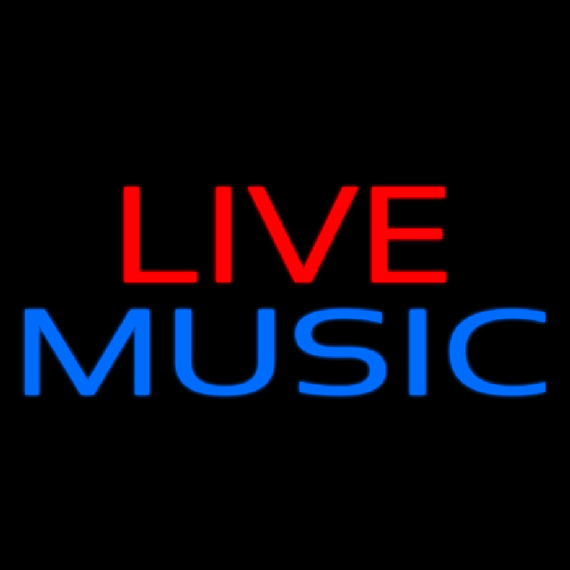 Red Live Blue Music Block 2 Neonreclame