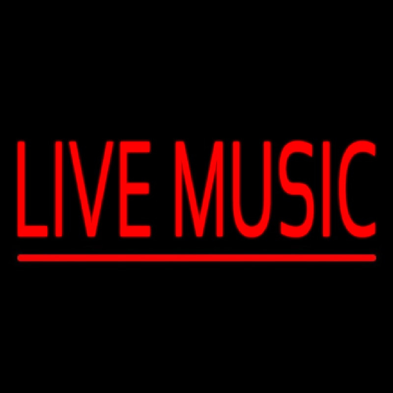 Red Live Music Block Neonreclame