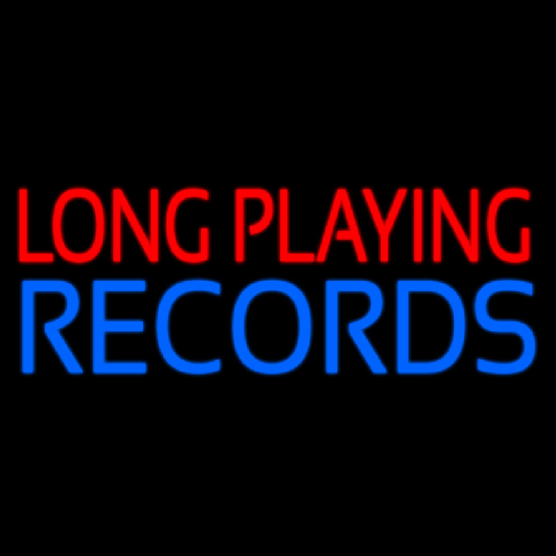 Red Long Playing Blue Records Block 1 Neonreclame