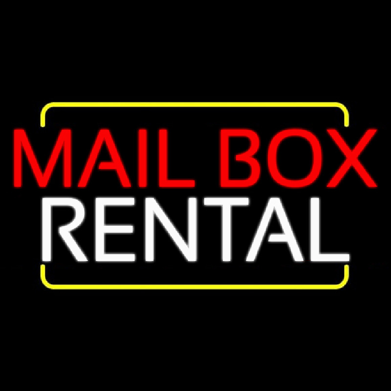 Red Mailbo  Blue Rental Neonreclame