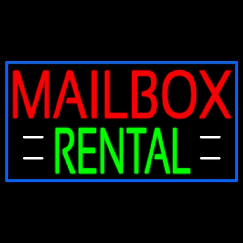 Red Mailbo  Rental With White Line 2 Neonreclame