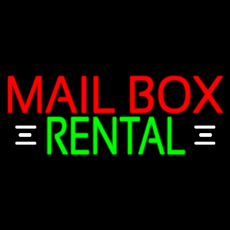 Red Mailbo  Rental With White Line Neonreclame