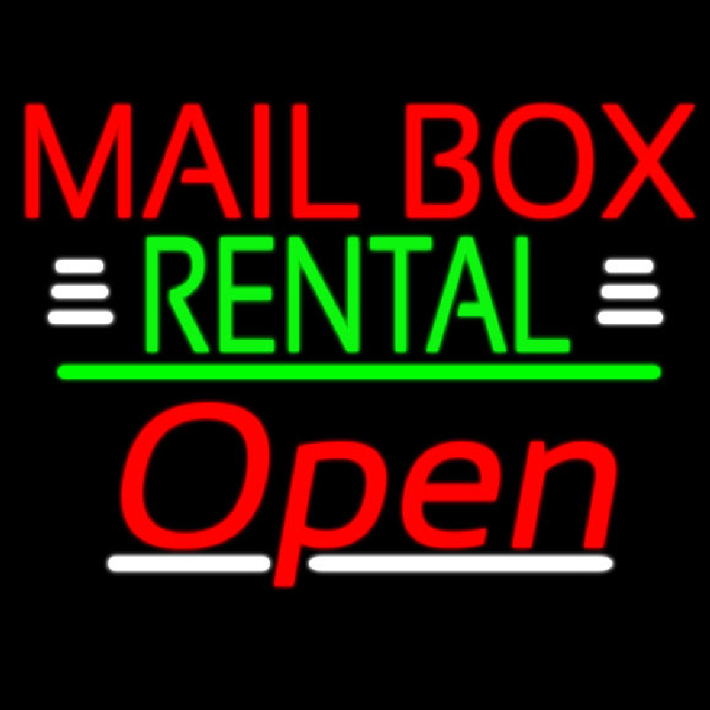 Red Mailbo  Rental With White Line Open 3 Neonreclame