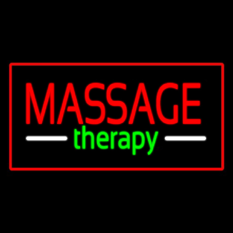 Red Massage Therapy Red Border Neonreclame