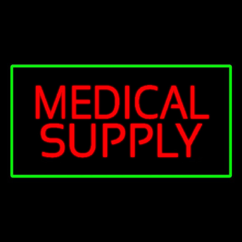 Red Medical Supply Green Border Neonreclame