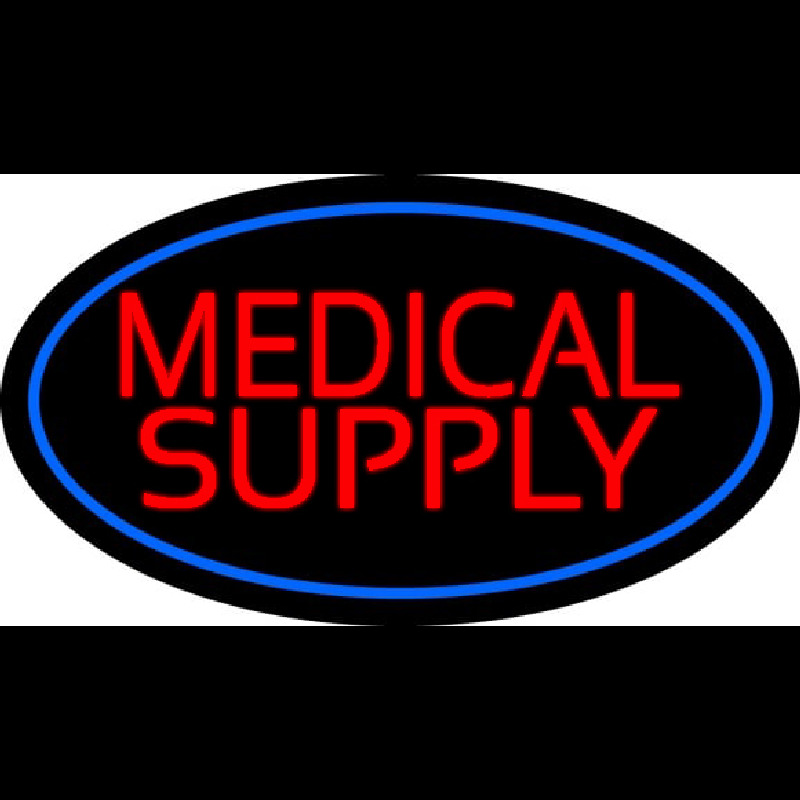 Red Medical Supply Oval Blue Neonreclame