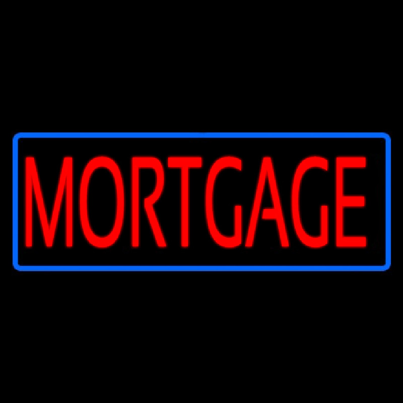 Red Mortgage Blue Border Neonreclame