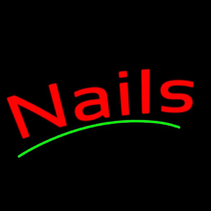 Red Nails Green Lines Neonreclame