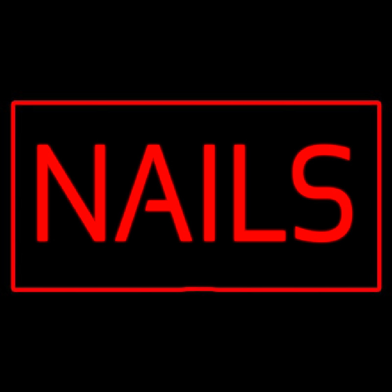 Red Nails With Red Border Neonreclame