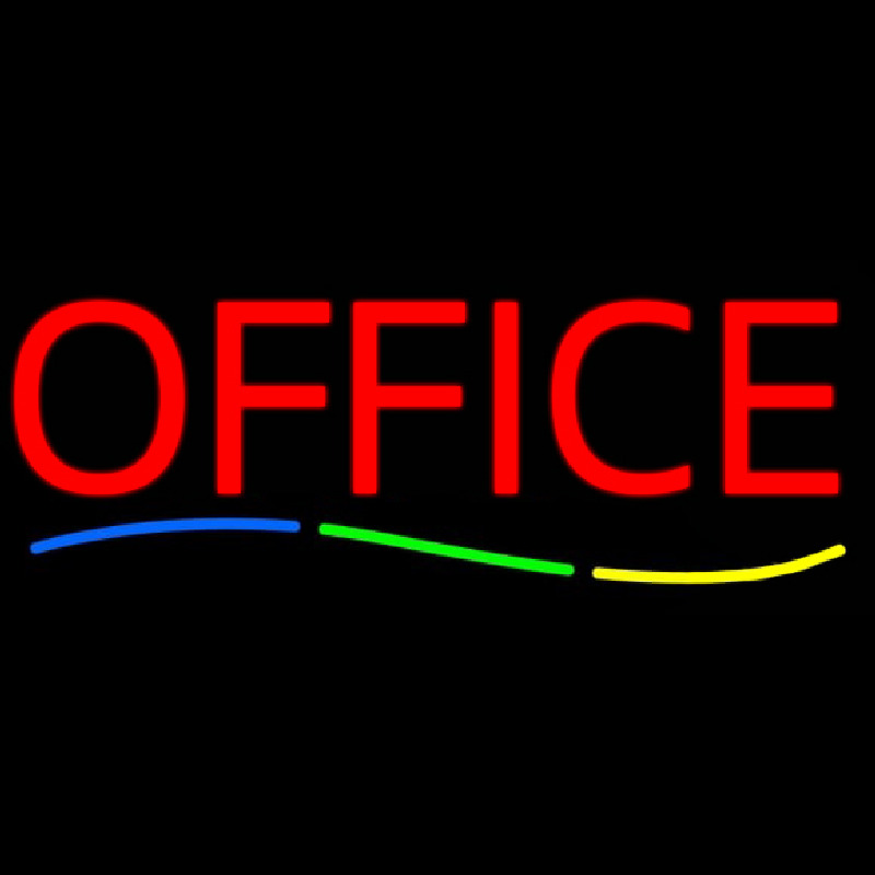 Red Office Multi Colored Line Neonreclame