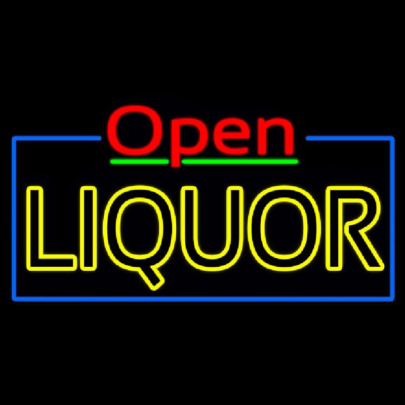 Red Open Double Stroke Liquor Neonreclame