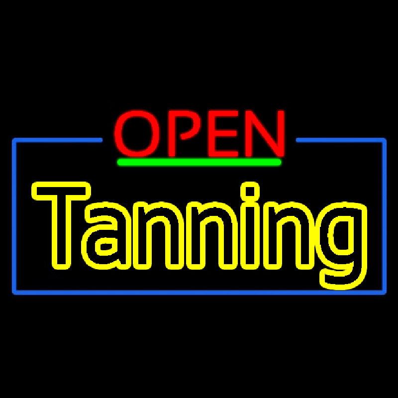 Red Open Double Stroke Tanning Neonreclame