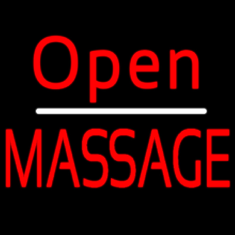 Red Open Massage Neonreclame