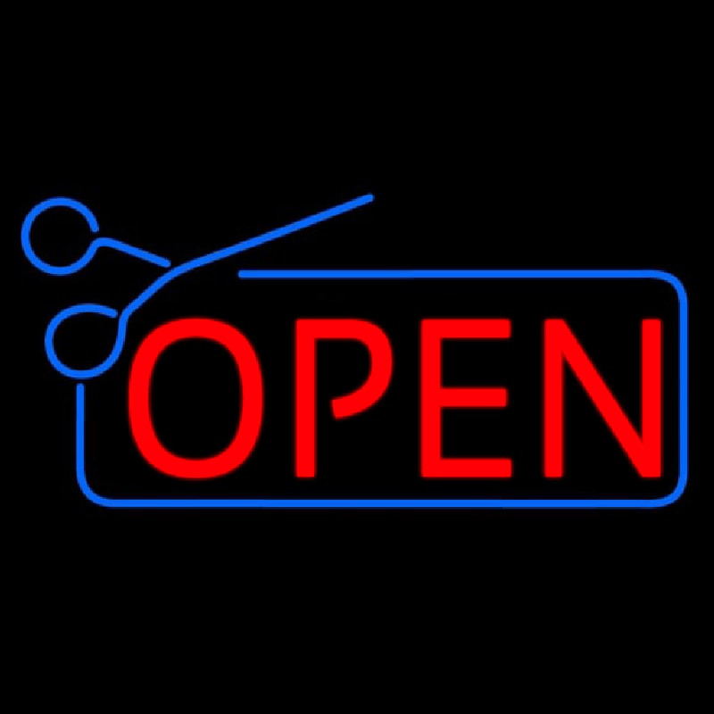 Red Open With Scissor Logo Neonreclame